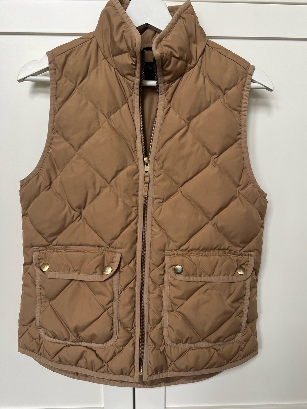J.Crew quilted down vest - tan - XS